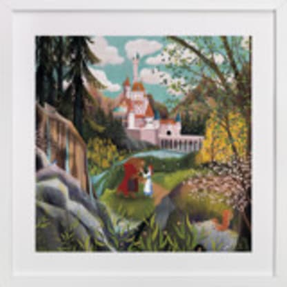 Belle and Beast Stroll the Castle Grounds