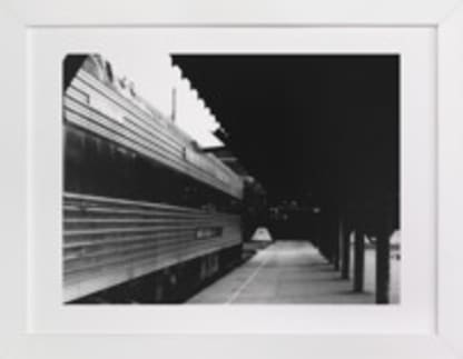 Black and White Train Platform