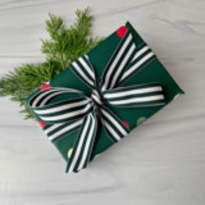 Forest Green Stripe 7/8" x 15 ft Holiday Ribbon