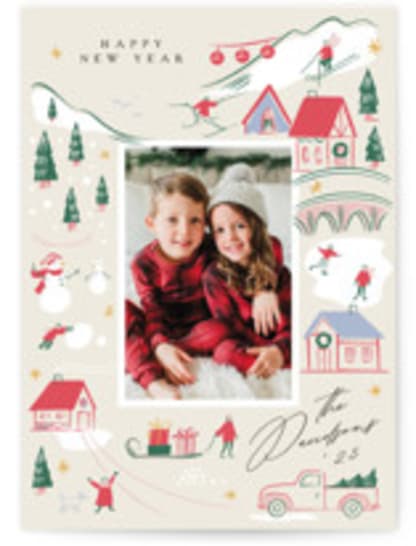 happy wintry village