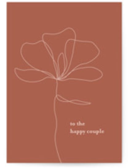 wedding card - orange floral