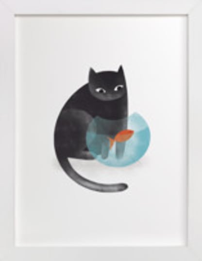 Black Cat and goldfish