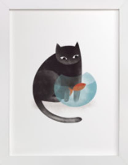 Black Cat and goldfish