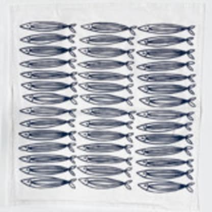 White Sardine Tea Towel