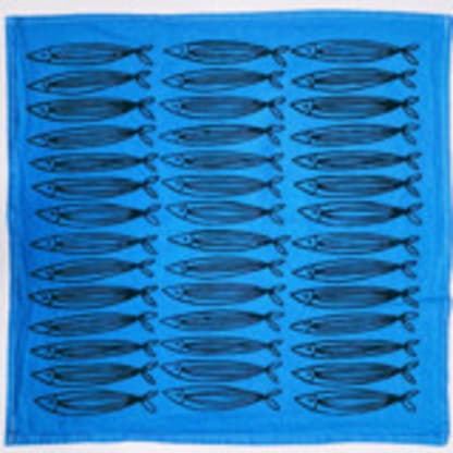 Blue Sardines Tea Towel