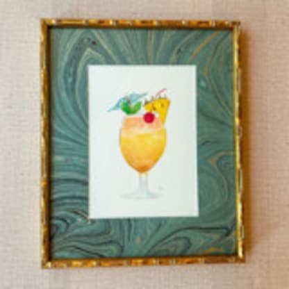13 x 16 Watercolor Mai Tai