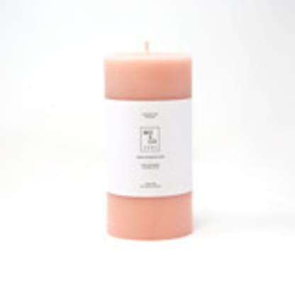 3x6 Inch, Pink Rose, Beeswax Pillar Candle