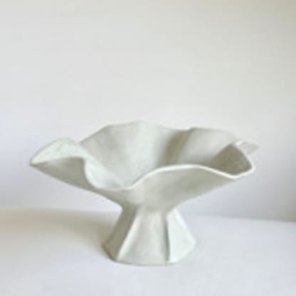 Antique White Cascading Pedestal Bowl