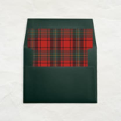 A7 Envelope Liners Square Flap // Holiday Plaid 1 (Set of 25)