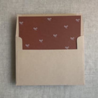 Rust baby ribbon bows envelope liner for A7 square flap envelope | pack of 10