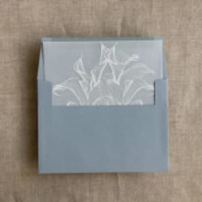 White calla floral vellum envelope liner for A7 square flap envelope | pack of 10