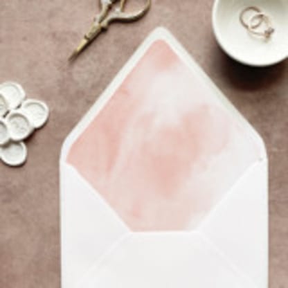 Blush Pink Watercolor Envelope Liner | Set of 10 | For 5x7” invitations