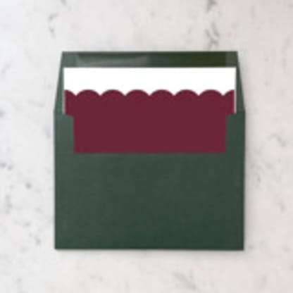 A7 Envelope Liners Holiday Scalloped Red (set of 10) Square
