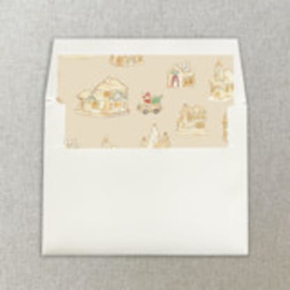 Christmas Village Square Envelope Liner | Set of 10