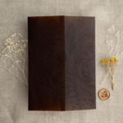 Elegant peonies and berries printed brown colored vellum wrap for 5x7 card | pack of 10