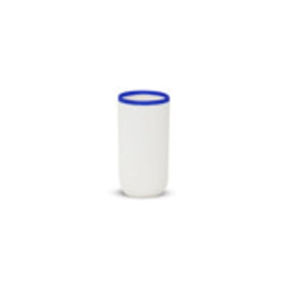 Ligne Tall Cup White With Cobalt Blue Rim