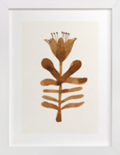 Brown hand painted watercolour Flower