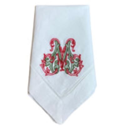 Custom Embroidered Dinner Napkins Set of 4