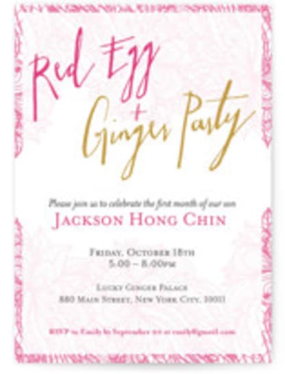 Paper Cut Red Egg Invite