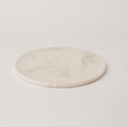 Elegant White Marble Serving Platter with Unique Grey Veining