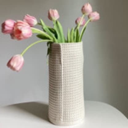 Medium Grid Fold Cylinder Vase