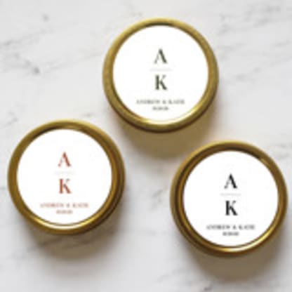 4 oz Classic Initials Candle Wedding Favors | Set of 10