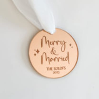 Merry & Married Custom Christmas Ornament
