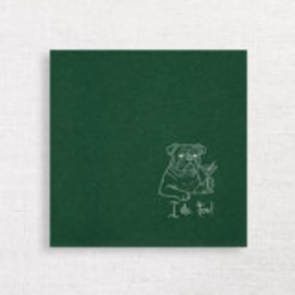 “I Do, Too!” Bulldog Wedding Cocktail Napkins Green