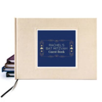 Bar Mitzvah Party Guest Book | Your Photo or Logo on Cover | Choose Your Color