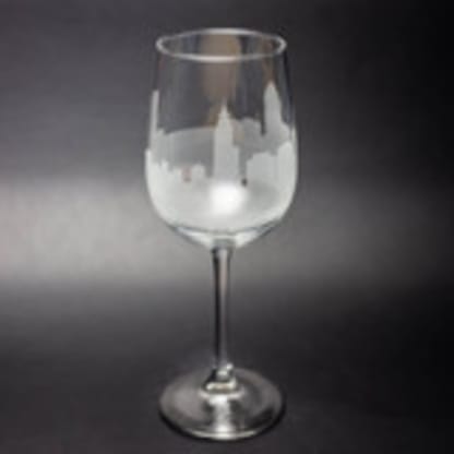 Raleigh, North Carolina Skyline Wine Glass