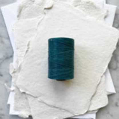 Peacock Blue Waxed Linen Twine, 2-ply