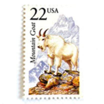 Mountain Goat Postage Stamps | North American Wildlife Series | Vintage Unused USPS Postage 22c | Pack of 10
