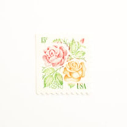 15 Cent Medallion Rose Postage Stamps // Set of 10 // UNUSED Vintage Stamps
