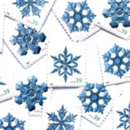 Set of 4 “Holiday Snowflakes” Stamps | Contemporary Christmas Series | Vintage Unused USPS Postage 39c | Pack of 5
