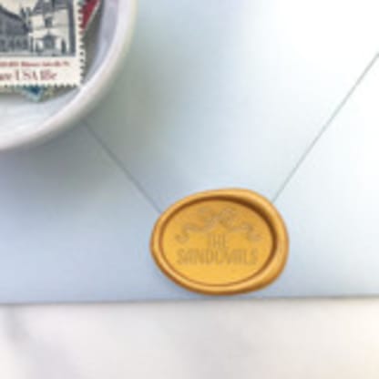 Bow with Family Name Wax Seal, Pack of 50, Customizable