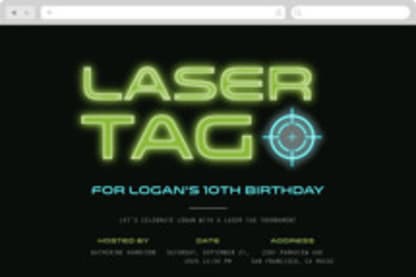 Laser Tag Party Invitation