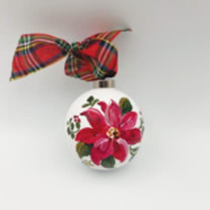 Poinsettia Hand Painted Ornament