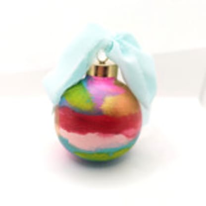 Abstract Multicolor Hand-Painted Ceramic Christmas Ornament