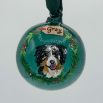 Custom Hand-Painted Pet Ornament with Name Tag