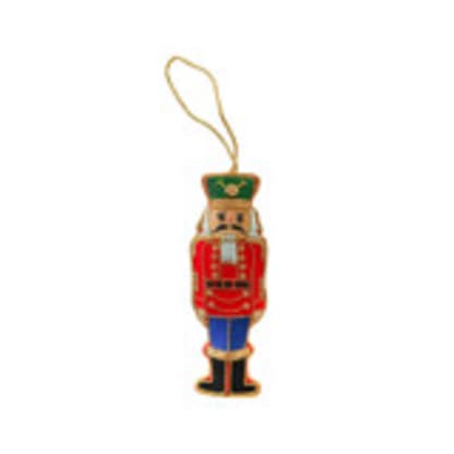 Red & Blue Nutcracker Beaded Ornament