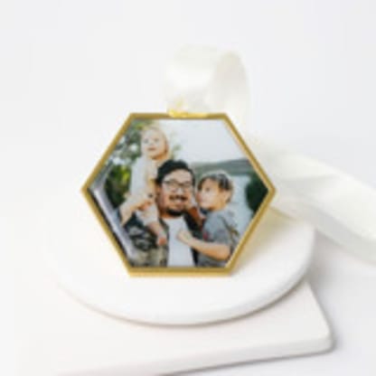 Custom Hexagon Ornament Gold