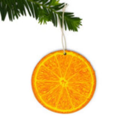 Wooden Silkscreen Orange Slice Ornament