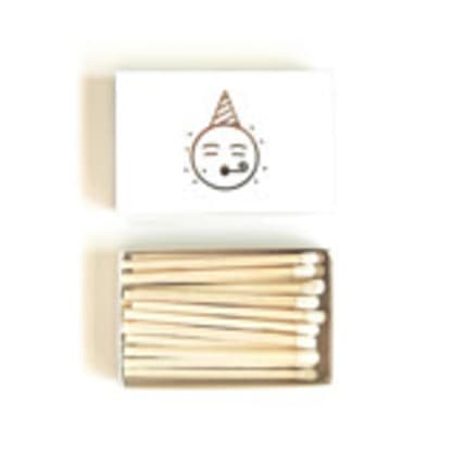 Party Emoji Matchbox, Gold on White