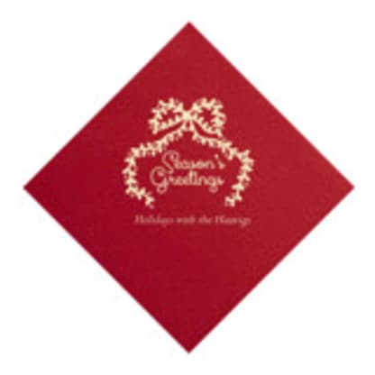 Season's Greetings Customizable Bow Napkins, Set of 50