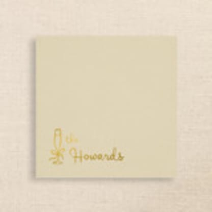 Champagne Linen-Like Napkin with Personalized Family Name & Champagne Glass Icon