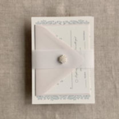 Pearl brooch vellum belly band for 5x7 card | pack of 5