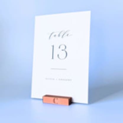 Personalized Copper Color Rectangle Table Number Holders, Set of 5