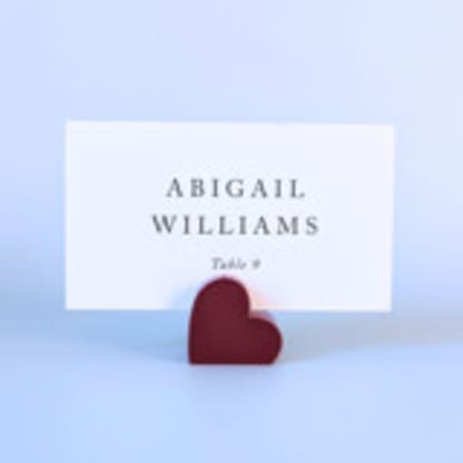 Cranberry Heart Place Card Holders, Set of 10