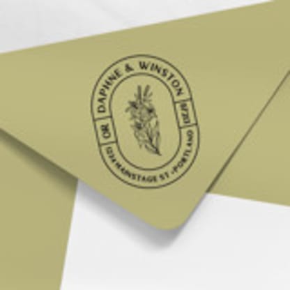 Art Deco Lily Address Stamp