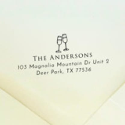 Champagne Glasses Address Stamp | Self Inking Return Address Stamp